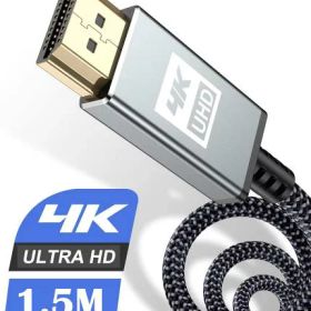 4K HDMI ケーブル 1.4mハイスピード アップグレード版 HDMI 2.0規格HDMI Cable 4K 60Hz 対応 3840p/2160p UHD 3D HDR 18Gbps 高速イーサネット ARC hdmi ケーブル - 対応 パソコンの画面をテレビに映す Apple TV,PS5/PS4/PS3, PCモニターなど適用 (グレー)