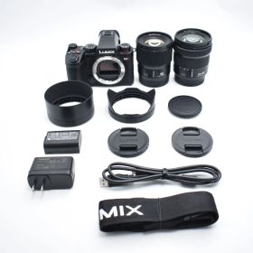 B#11644 パナソニック(Panasonic) パナソニック フルサイズミラーレス一眼カメラ S5M2W 標準ズームレンズ・単焦点レンズキット ブラック DC-S5M2W