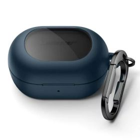 SURITCH ケース 対応 Bose New QuietComfort Earbuds (2024),耐衝撃 磁気ロック式 保護ケース ヘッドホンカバー クリーニングキット＆ワイヤレス充電対応＆カラビナキーホルダー付き，ブルー