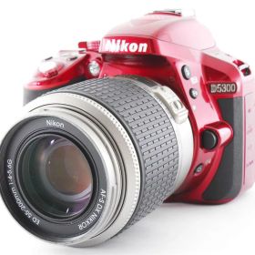 【中古】 ニコン Nikon D5300 レッド レンズセット 美品 自分撮り スマホへ転送 ストラップ付き 当店保証30日間 人気 ミラーレス 一眼レフ 交換レンズ カメラ