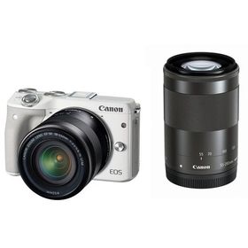 Canon ミラーレス一眼カメラ EOS M3 ダブルズームキット(ホワイト) EF-M18-55mm F3.5-5.6 IS STM EF-M55-