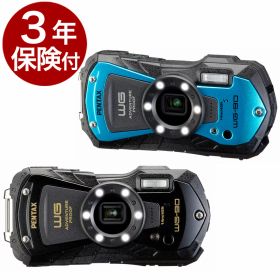 [3年保険付] PENTAX/RICOH ペンタックス WG-90 水深14m防水防塵耐衝撃デジカメ ブルー／ブラック [02P05Nov16]