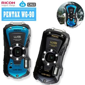 RICOH リコー デジタルカメラ PENTAX ペンタックス WG-90 ブラック/ブルー 【デジカメ コンデジ 人気 防水デジカメ 全天候アドベンチャーモデル 工事・建設の現場 CALSモード】
