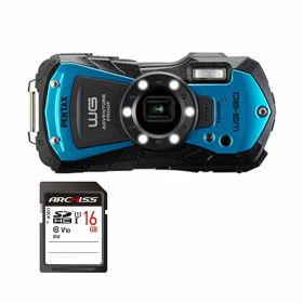 デジタルカメラ PENTAX WG-90 BLUE ＋ 16GB SDHCメモリカード 1セット デジカメ カメラ 写真 PC パソコン 周辺機器 家電