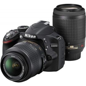 【中古】 ニコン Nikon D3200 200mmダブルズームキット ブラック 当店保証30日間 人気 ミラーレス 一眼レフ 交換レンズ カメラ