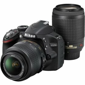 【中古】ニコン Nikon D3200 200mmダブルズームキット ブラック