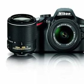 【中古】Nikon D3200 24.2 MP CMOS デジタル一眼レフカメラ 18-55mmと55-200mm VR DXズームレンズバンドル
