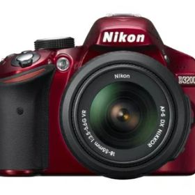 【中古】 Nikon デジタル一眼レフカメラ D3200 レンズキット AF-S DX NIKKOR 18-55mm f/3.5-5.6G VR付属 レッド D3200LKRD