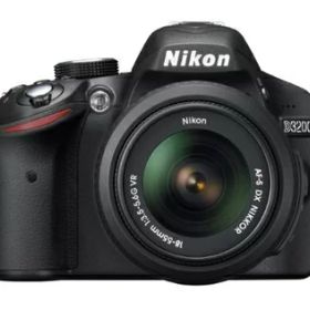 【中古】 Nikon デジタル一眼レフカメラ D3200 レンズキット AF-S DX NIKKOR 18-55mm f/3.5-5.6G VR付属 ブラック D3200LKBK