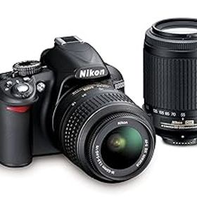 【中古】Nikon D3200 24.2 MP CMOS デジタル一眼レフカメラ 18-55mmと55-200mm VR DXズームレンズバンドル