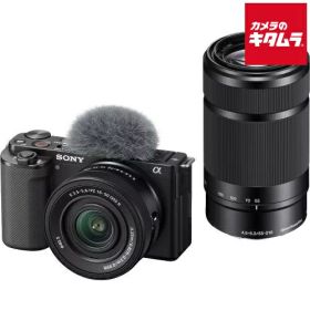 ソニー VLOGCAM ZV-E10 ダブルズームレンズキット ブラック [ZV-E10X B] SONY ミラーレス一眼カメラ 軽量 Wi-Fi搭載 Vlogカメラ 4K動画撮影 《納期約1－2週間》