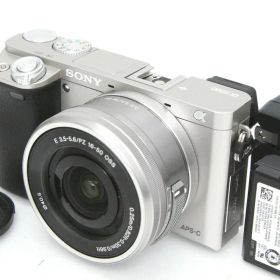 【中古】【良品】ソニー α6000 ILCE-6000L パワーズームレンズキット [シルバー]（センサー清掃済み） CA01-R4179-3V1C SONY Eマウント APS-C EVF 標準ズーム 手ブレ補正 レンズ付き セット 中古