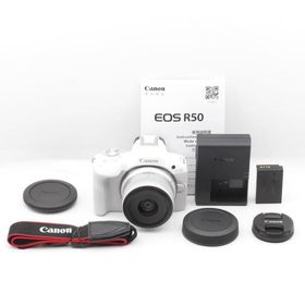 Canon ミラーレス一眼カメラ EOS R50 標準ズームレンズキット(RF-S18-45) ホワイト/APS-C/約376g EOSR50WH-1845ISSTMLK
