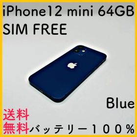 【美品】iPhone12mini 64GB ブルー SIMフリー 100%