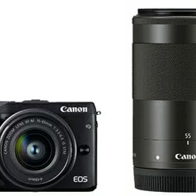 【中古】 Canon ミラーレス一眼カメラ EOS M3 ダブルズームキット(ブラック) EF-M15-45mm F3.5-6.3 IS STM EF-M55-200mm F4.5-6.3 IS STM 付属 EOSM3BK-WZK2