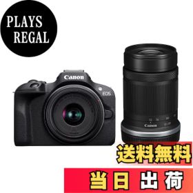 【送料無料】Canon ミラーレス一眼カメラ EOS R100 ダブルズームキット(RF-S18-45+RF-S55-210) ブラック/APS-C/約356g EOSR100-WZK