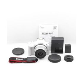 Canon ミラーレス一眼カメラ EOS R50 標準ズームレンズキット(RF-S18-45) ホワイト/APS-C/約376g EOSR50WH-1845ISSTMLK