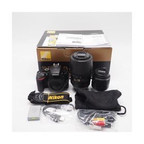 Nikon デジタル一眼レフカメラ D5500 ダブルズームキット ブラック 2416万画素 3.2型液晶 タッチパネルD5500WZBK