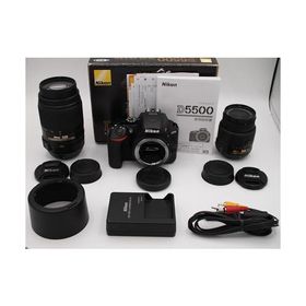 Nikon デジタル一眼レフカメラ D5500 ダブルズームキット ブラック 2416万画素 3.2型液晶 タッチパネルD5500WZBK