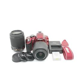 Nikon デジタル一眼レフカメラ D3200 200mmダブルズームキット 18-55mm/55-200mm付属 レッド D3200WZ200RD