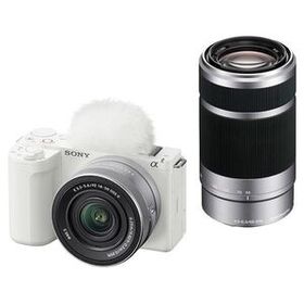 中古 1年保証 美品 SONY VLOGCAM ZV-E10 II ダブルズームレンズキット (PZ 16-50mm II + E 55-210mm) ホワイト [ZV-E10M2X W]