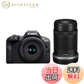 【送料無料】Canon ミラーレス一眼カメラ EOS R100 ダブルズームキット(RF-S18-45+RF-S55-210) ブラック/APS-C/約356g EOSR100-WZK