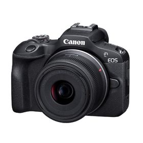 【送料無料】Canon ミラーレス一眼カメラ EOS R100 標準ズームレンズキット(RF-S18-45) ブラック/APS-C/約356g EOSR100-1845ISSTMLK