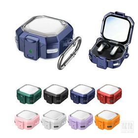 Insta Galaxy Buds4対応 ケース クリア Buds4 Pro カバー クリア 透明 カラビナ付き Qi充電 ワイヤレス充電対応 アクリル ハードケース お洒落 シンプル