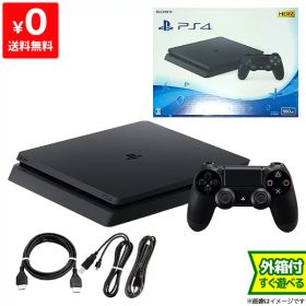 PS4 本体 付属品完備 完品 プレステ4 CUH-2100AB01 500GB ジェット・ブラック【中古】