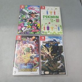 F Nintendo Switch ニンテンドースイッチ ソフト4個セット モンスターハンターライズ ポッ拳 ピクミン スプラトゥーン2