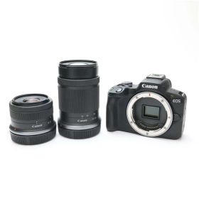 【中古】 《美品》 Canon EOS R50 ダブルズームキット ブラック 【センサー交換/各部点検済】 [ デジタルカメラ ]