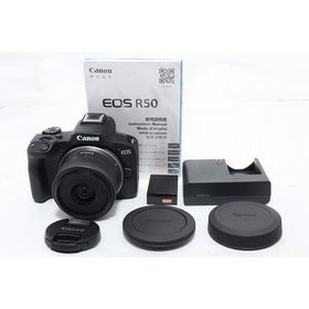 Canon ミラーレス一眼カメラ EOS R50 標準ズームレンズキット(RF-S18-45) ブラック/APS-C/約375g EOSR50BK-1845ISSTMLK
