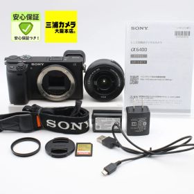 【ほぼ新品】 SONY α6400 パワーズームレンズキット SELP16502 ブラック ILCE-6400 ミラーレス一眼カメラ #0650321