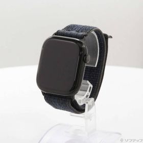 〔中古〕Apple(アップル) Apple Watch Series 10 GPS 46mm ジェットブラックアルミニウムケース ブラック／ブルーNikeスポーツループ〔349-ud〕