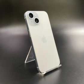 【全額返金保証】【最速発送】 iPhone 15 128GB ブルー au SIMフリー 白ロム 美品 動作確認済 87%