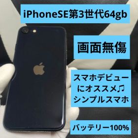 175 画面無傷 iPhone se3 第3世代 64gb SIMフリー100%