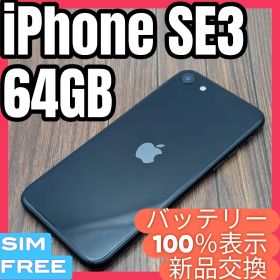 447 iPhoneSE3 ミッドナイト 64GB【100%表示】電池新品