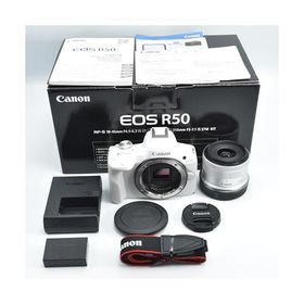 Canon ミラーレス一眼カメラ EOS R50 標準ズームレンズキット(RF-S18-45) ホワイト/APS-C/約376g EOSR50WH-1845ISSTMLK