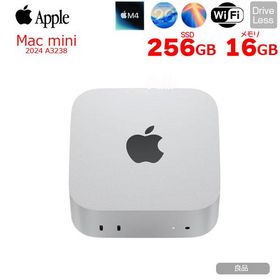 【中古パソコン】Apple Mac mini MU9D3J/A A3238 M4 2024 手のひらサイズ小型デスク [Apple M4 10コア メモリ16GB SSD256GB 無線 BT シルバー ]：良品