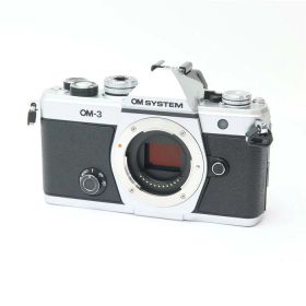 【中古】 《良品》 OM SYSTEM OM-3 ボディ シルバー 【背面液晶モニターヒンジ側面端子カバー部品交換/各部点検済】 [ デジタルカメラ ]