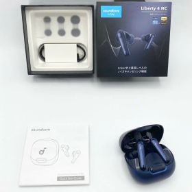 中古 Anker Soundcore Liberty 4 NC ワイヤレスイヤホン PSE技術基準適合 ネイビー 紺 音楽 ミュージック 音楽鑑賞 運動 ランニング 通勤 通学 耳 イヤー イヤホン 音質 没入感 集中 音 使いやすい ジムリラックス 小さい