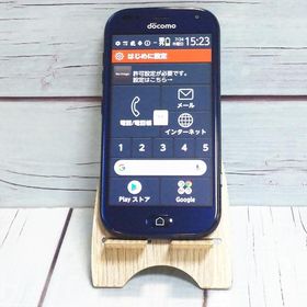 docomo らくらくスマートフォン F-42A ネイビー 本体 白ロム SIMロック SIMロック解除済み SIMフリー B296082