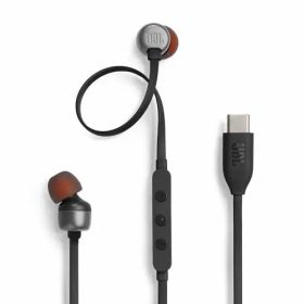 ◆JBL TUNE310C USB Type-C 接続 イヤホン 96kHz/24bit DAC内蔵/通話可能マイク付き3ボタンリモコン/フラットケーブル/3種のプリセットイコライザー搭載/ハイレゾ/9mm径ダイナミックドライバー/ブラック/JBLT310CB