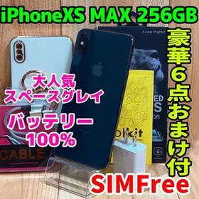 SIMフリー 本体 iPhone XS Max 256 GB 590 スペースグレイ 電池新品