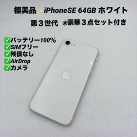 【極美品】iPhoneSE 第三世代 64GB SIMフリー ホワイト