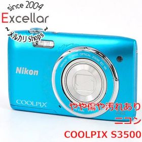 [bn:16] Nikon製 デジカメ COOLPIX S3500 ブルー/2005万画素 本体いたみ