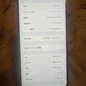 海外版iPhone 16 Pro Max 256GB,美品,バッテリー96％