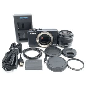 ストラップ（非純正）付き！■極上品■ CANON EOS M100 EF-M15-45 IS STM レンズキット