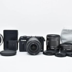 ★新品級★ キヤノン Canon EOS M2 トリプルレンズキット ブラック 《付属品多数！》★完動品★ #35P96A602020