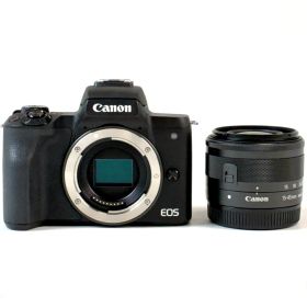 キヤノン Canon EOS Kiss M EF-M 15-45 IS STM レンズキット ブラック デジタル ミラーレス 一眼カメラ 【中古】